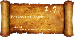 Petkovics Tamás névjegykártya