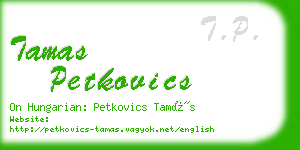 tamas petkovics business card